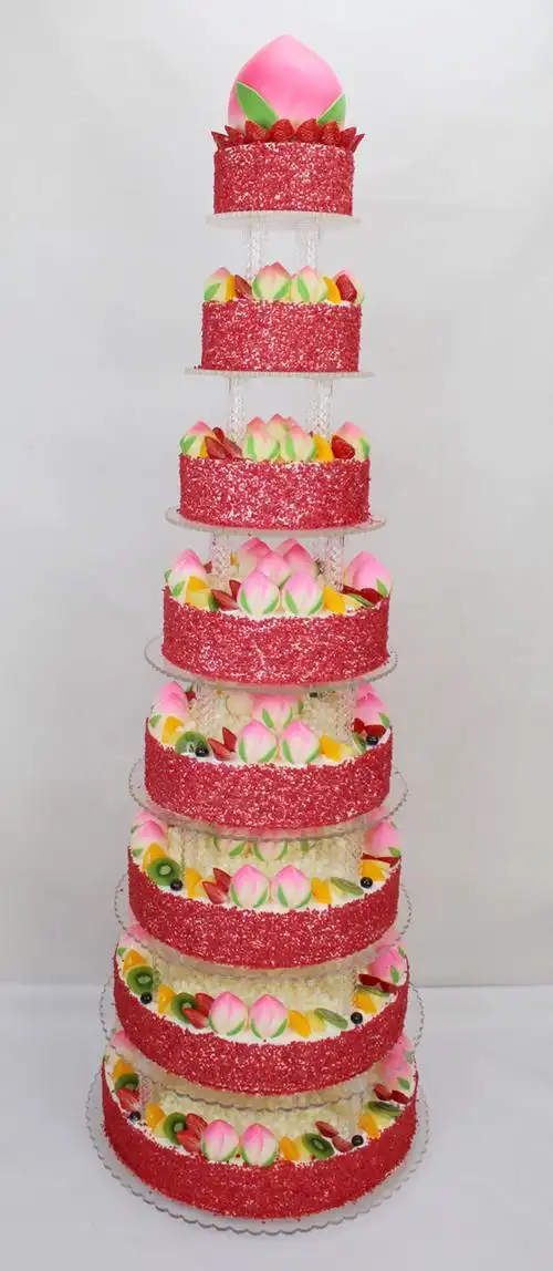 蛋糕模型广州多层祝寿水果生日仿真样品9层仿真水果