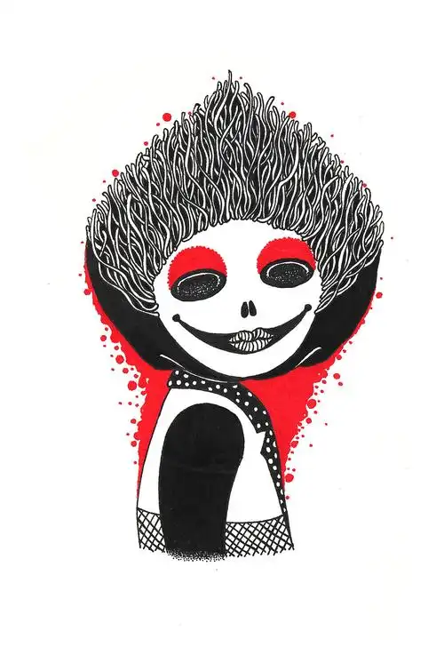 暗黑系列|涂鸦/潮流|插画|线体作用 - 原创设计作品 - 站酷 (zcool)