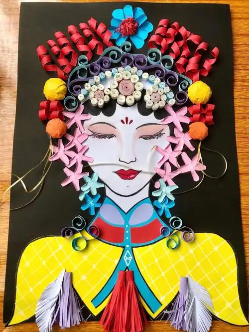 纸浮雕作品《戏子》#学前教育 #环创作品 #剪贴画