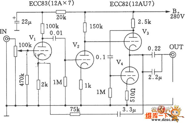 一款精简的差分ocl功放电路图