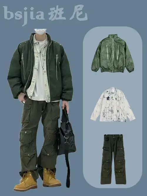 男装2024新款日系男装衣服春秋季男牛仔裤夹克外套男春天穿搭套装