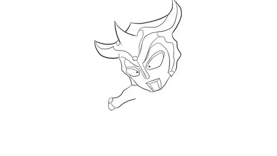 雷欧奥特曼飞踢儿童亲子简笔画