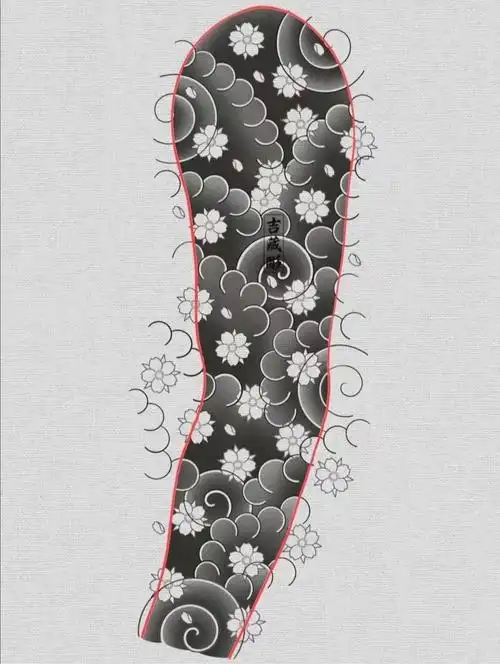 樱花臂纹身手稿纹身图案花臂纹身素材