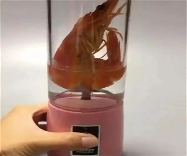 网友把大虾放进榨汁机,打成虾汁,看到成品之后,我犹豫了