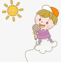 帅气男孩卡通形象卡通帅气男孩唱歌图高清图片