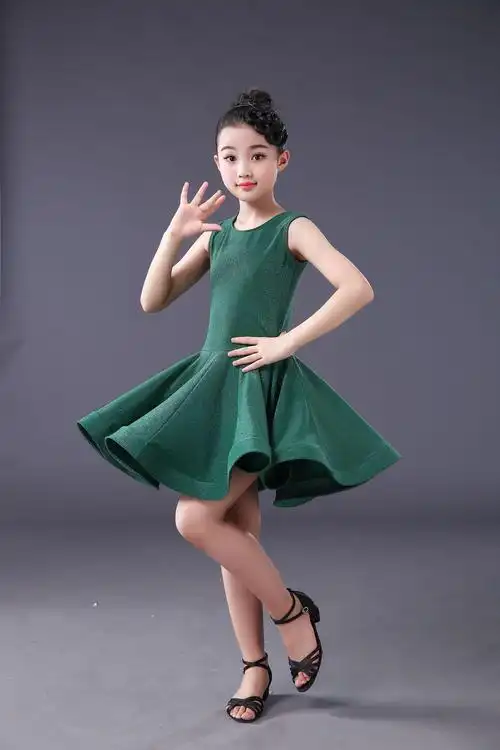 2019新款儿童拉丁舞裙夏季少儿拉丁服考级比赛服女童练功舞蹈服
