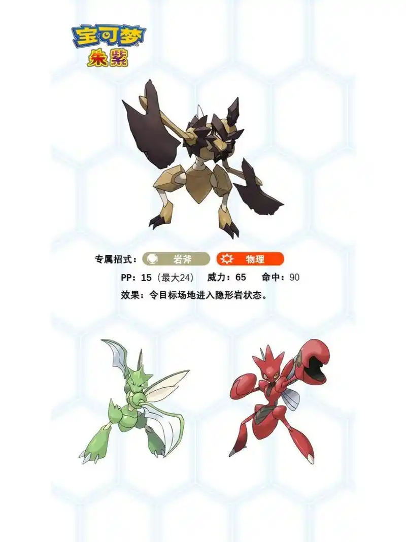 【宝可梦朱紫】劈斧螳螂简介&配置推荐 劈斧螳螂 属性:虫 岩石 抗性