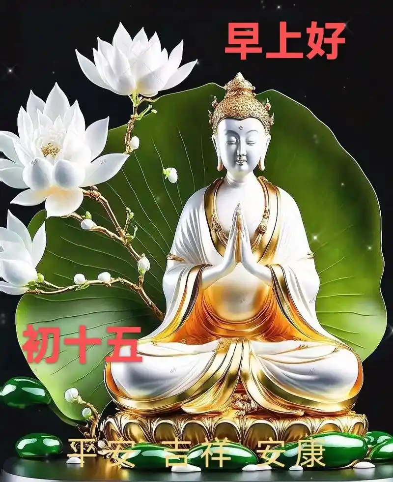 阿弥陀佛早晨今天十五吉祥如意吉祥如意早安观音赐福保