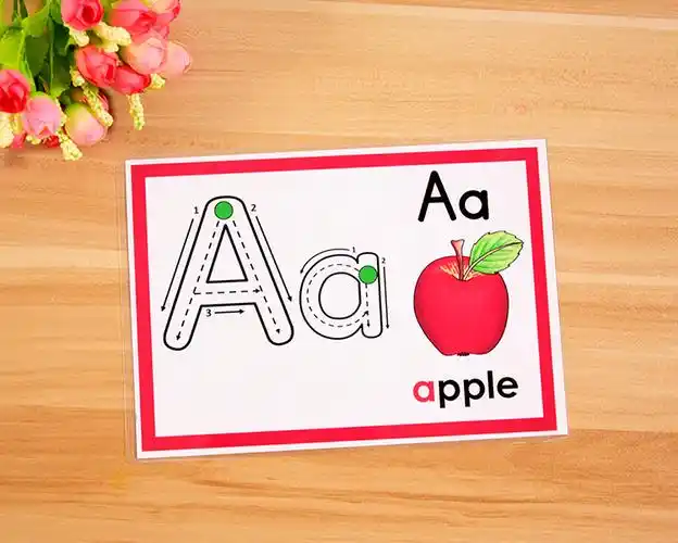 英语字母教具认知26个卡片英文闪卡彩色幼儿童自然拼读早教单词卡