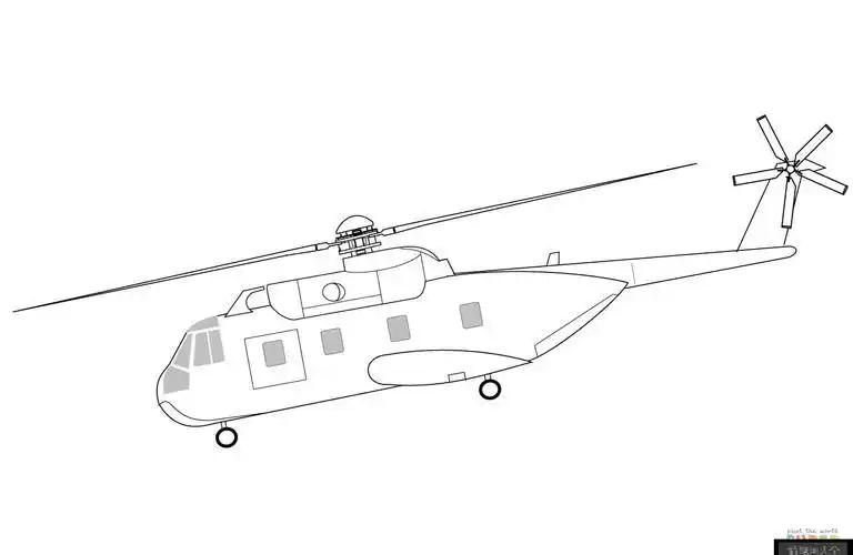 简笔画|简单易学小飞机直升机零基础绘画简笔画绘画军用武装直升机简