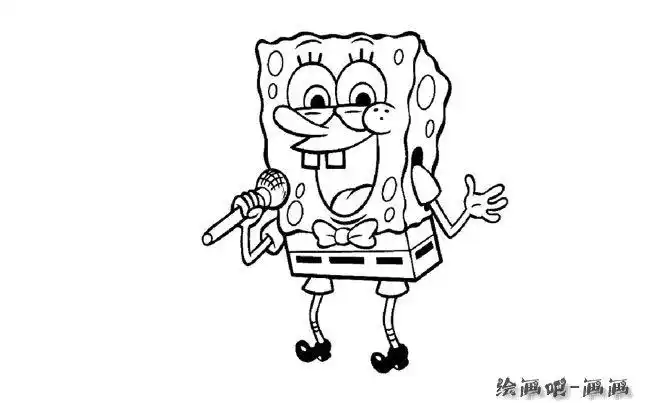 海绵宝宝动漫人物简笔画步骤图片大全