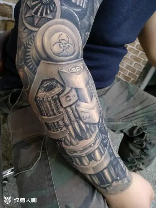 机械臂_纹身图案手稿图片_包兴的纹身作品集