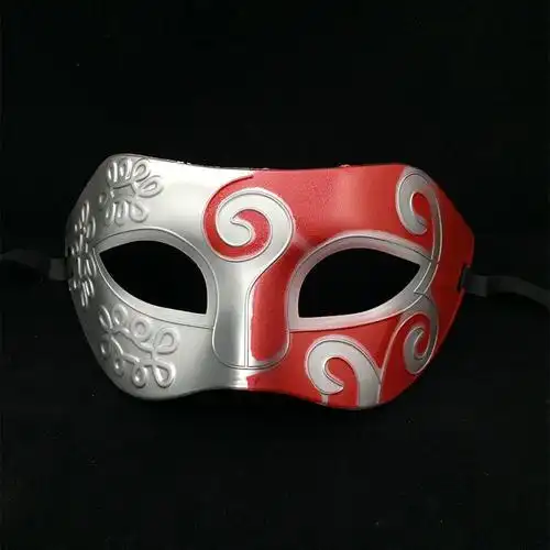 万圣节面具半面喷漆王子男爵舞会面具仿古希腊罗马斗士男面具多色
