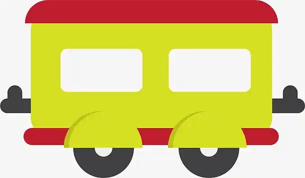 绿色扁平火车车厢