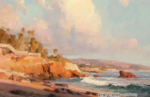 海边油画风景