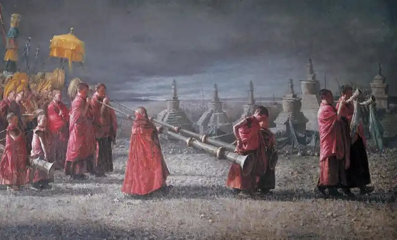 徐步成空谷回响布面油画