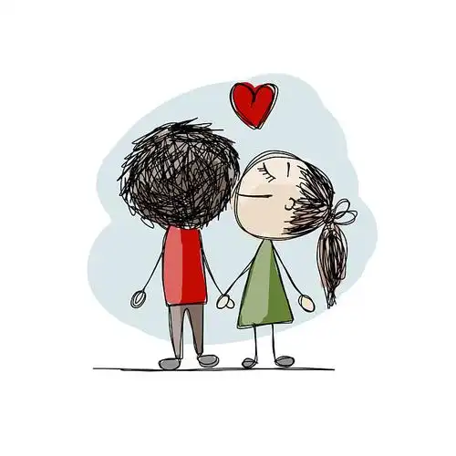 情侣,相爱,吻,情人节,素描,设计,矢量,插画_高清图片_全景视觉