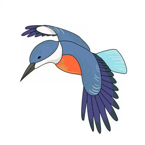 飞行中的卡通彩色蜂鸟小鸟800618png图片免抠素材