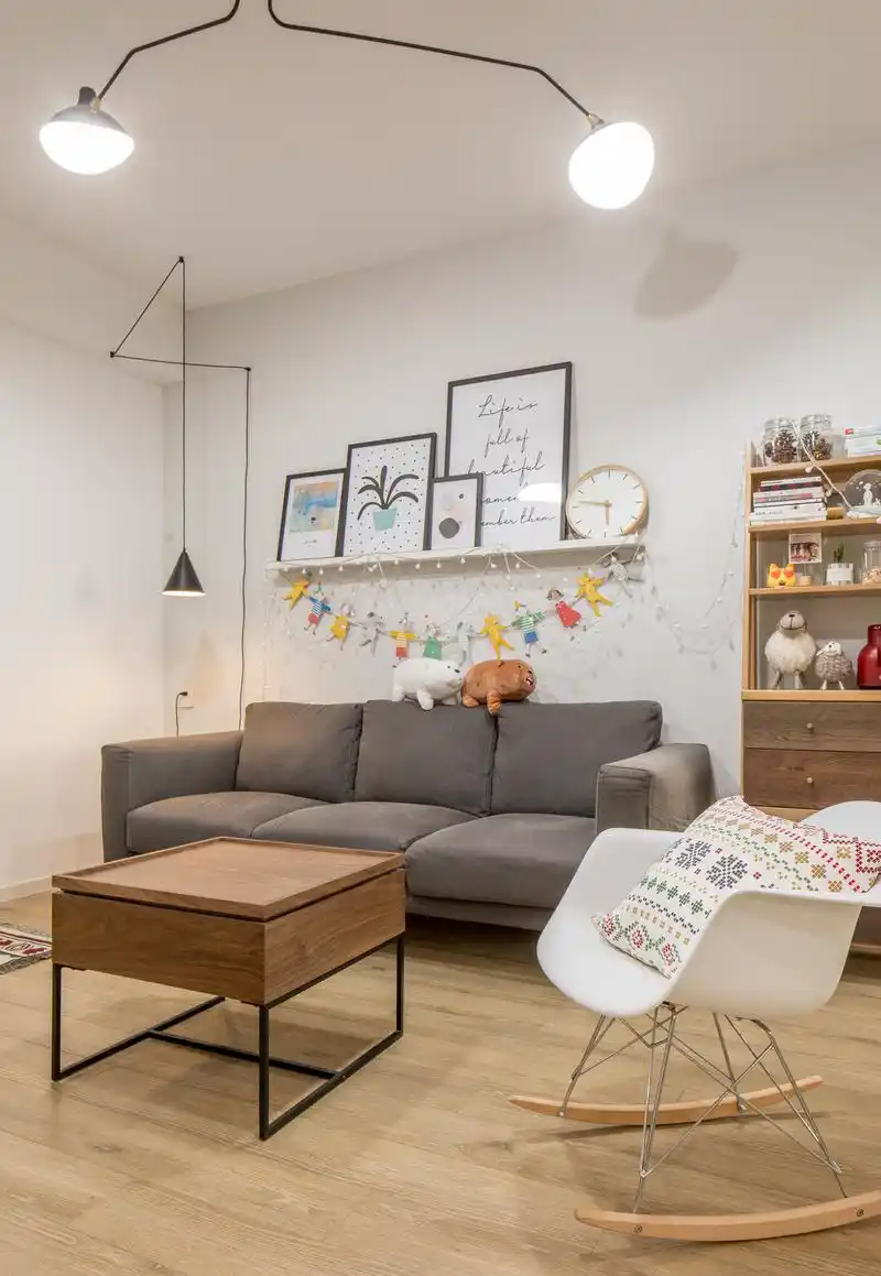 北欧日式混搭风沙发背景墙图片