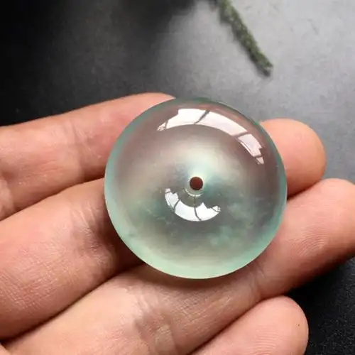 冰种晴水平安扣挂件翡翠