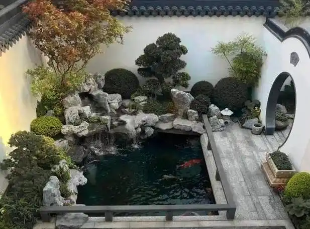 别墅庭院锦鲤鱼池,将心之向往和追求照进现实生活-西江月景观
