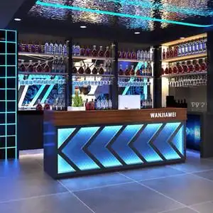 复古工业风吧台简约酒吧吧台餐厅前台转角收银台 ktv奶茶店吧台桌100