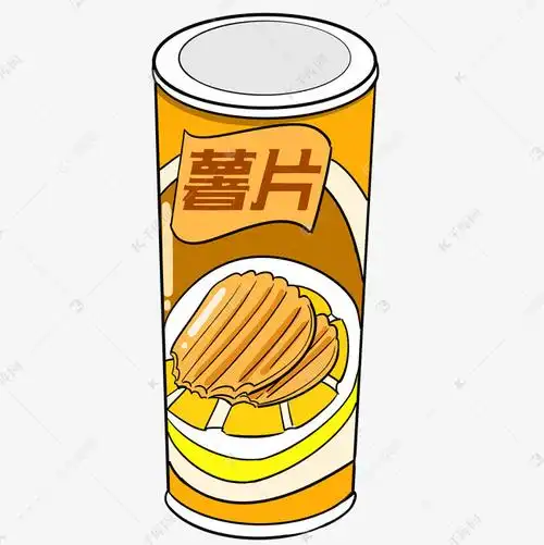 一盒香脆薯片插画