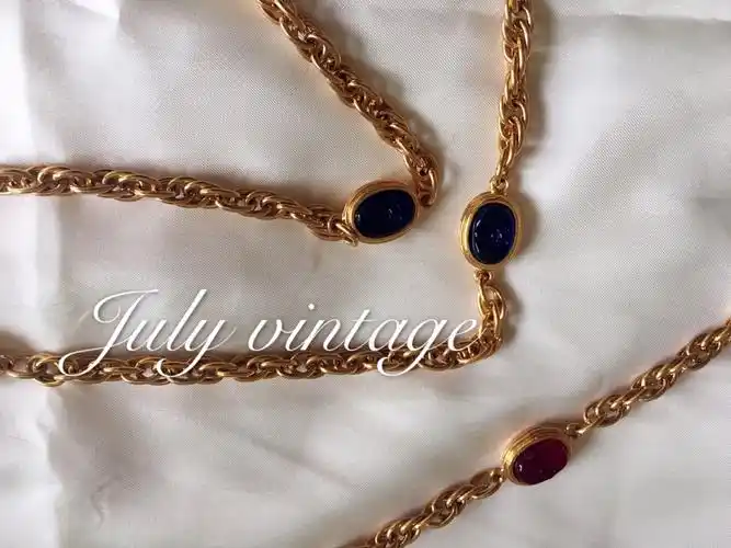 chanel vintage 琉璃 刻印项链