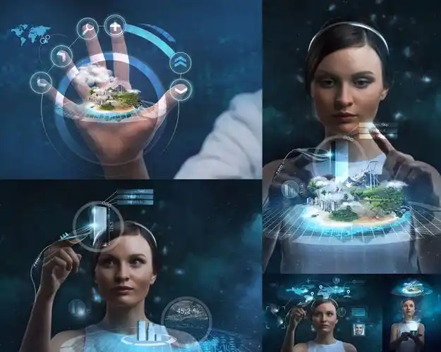 触控科技动感女性摄影高清图片