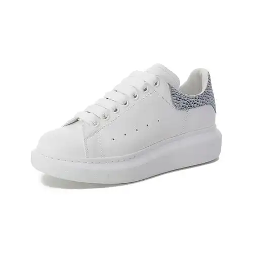 亚历山大·麦昆 alexander mcqueen 女士牛皮革厚底阔型小白鞋系带