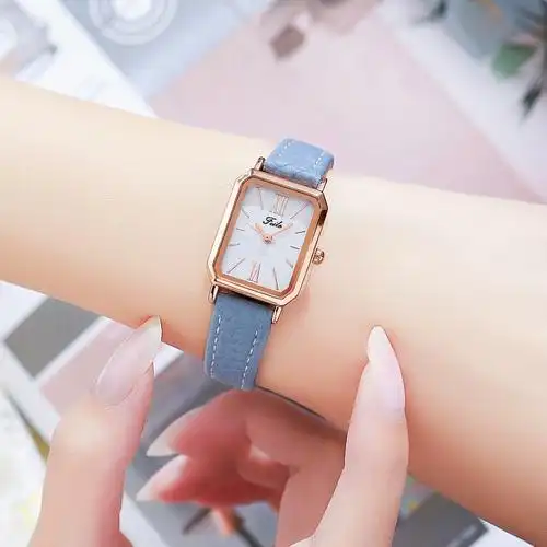 学生ins风小众轻奢高级感冷淡风手表女式小方表绯乐女士手表女款