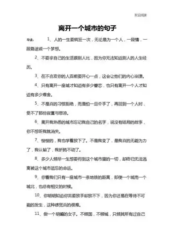 离开一个城市的句子.docx 11页