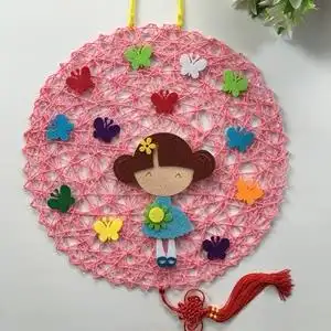 幼儿园吊饰新年装饰教室材料室内外走廊 diy手工布纸绳编织挂饰