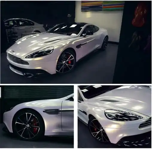 汽车陶瓷白变色龙改色膜车身贴膜全车亮光白色珍珠贝壳白亮面贴纸