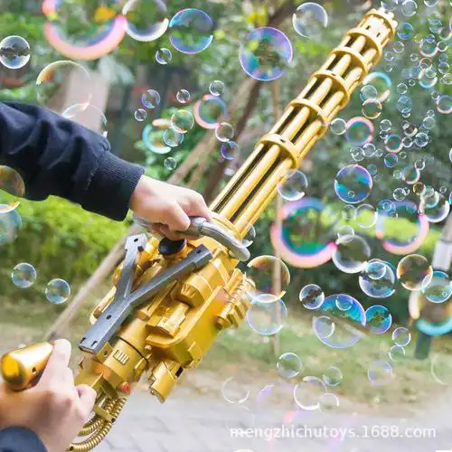 一件代发大号儿童加特林泡泡枪网红电动吹泡泡机手持男孩玩具夜市
