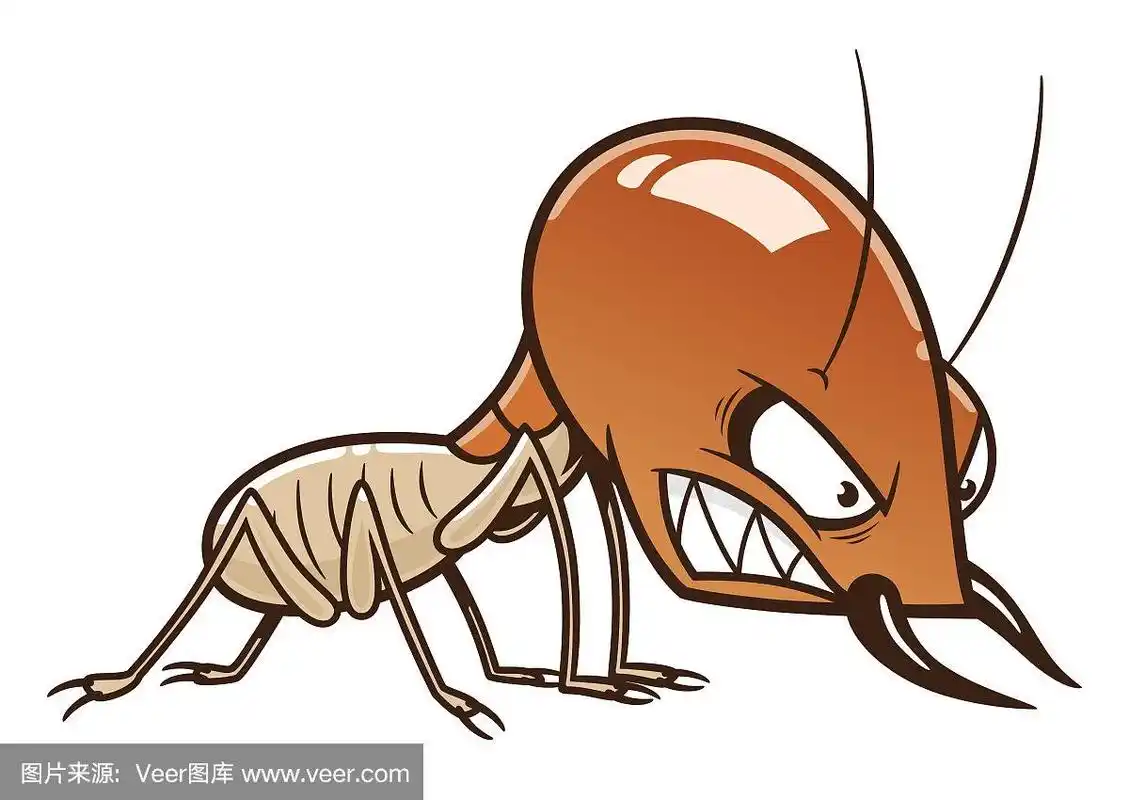 卡通愤怒的白蚁