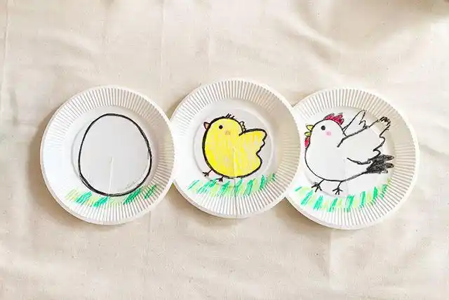 纸盘变变变手工制作旋转纸盘子玩魔术拼图步骤图解