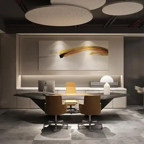 烤漆老板简约现代轻奢办公室总裁总裁办办公桌组合大班台