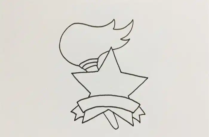 少年先锋队火炬怎么画简笔画