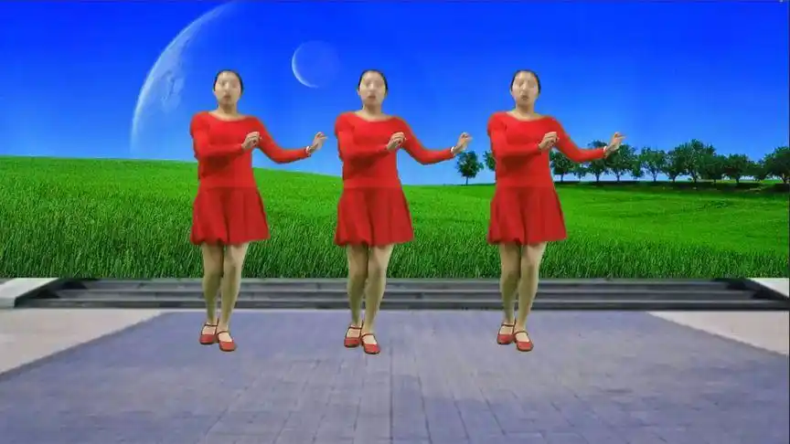 凤凰传奇经典广场舞《天蓝蓝》动感易学,跟着欢快的节奏跳起来!