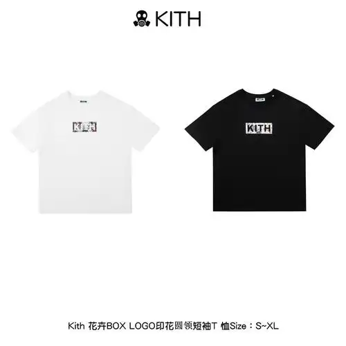 kith box logo潮牌花卉宽松oversize男女同款情侣装纯棉短袖t恤