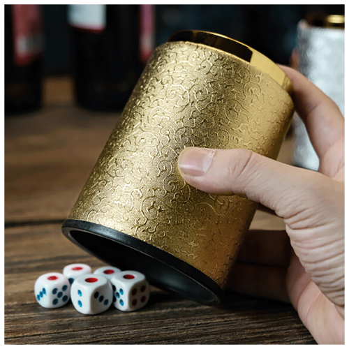筛盅骰子骰盅套装ktv酒吧用品皮革色盅可定制logo摇色子甩盅利戈雅