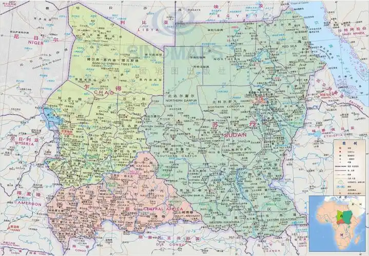 中非共和国地图中文版中非共和国地图库