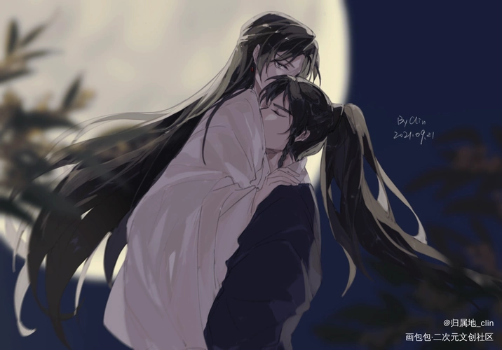 策舟/月色入我怀_将进酒沈泽川策舟萧驰野绘画作品