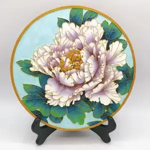 景泰蓝掐丝珐琅工艺金沙画手工diy彩沙釉料套装牡丹礼品礼物摆件