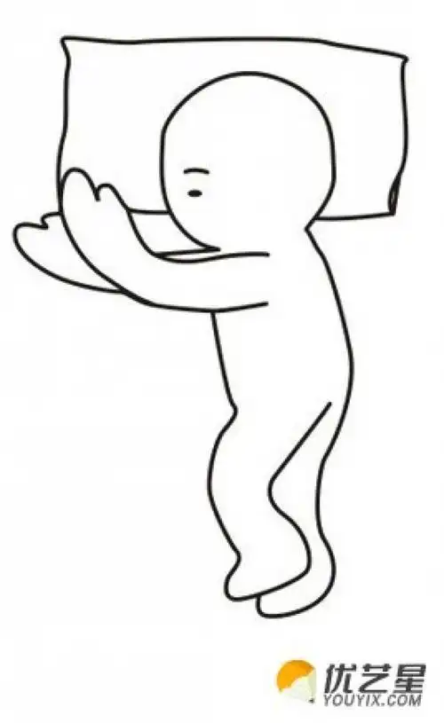 上床睡觉的简笔画