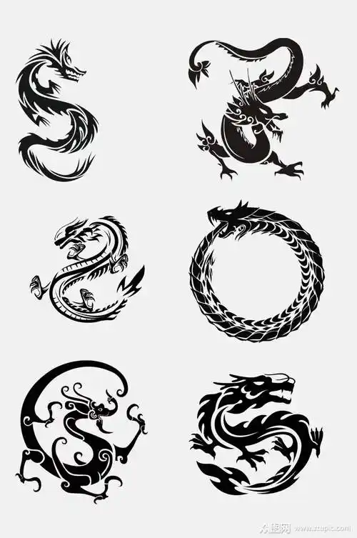 大气古典龙纹龙图腾免抠元素素材