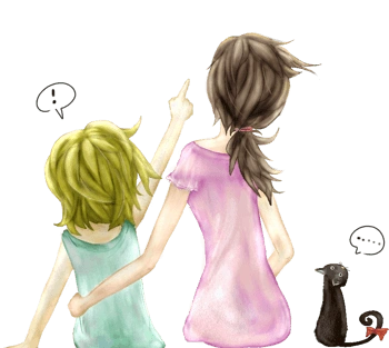 手绘看星星儿童人物背影