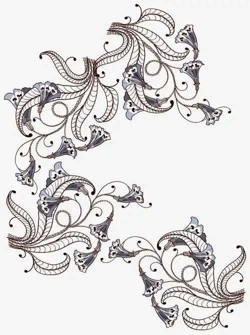 复古花纹矢量免抠素材免费下载_觅元素51yuansu.com