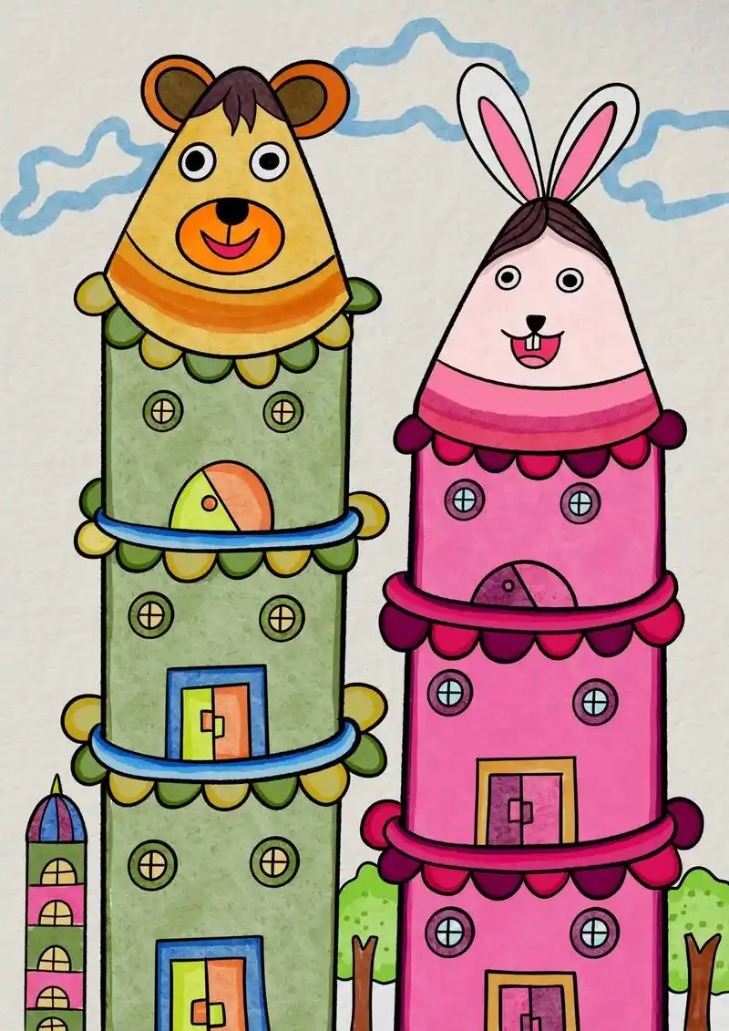 简单又好看的小动物房子来咯,家里有喜欢画画的孩子 - 抖音